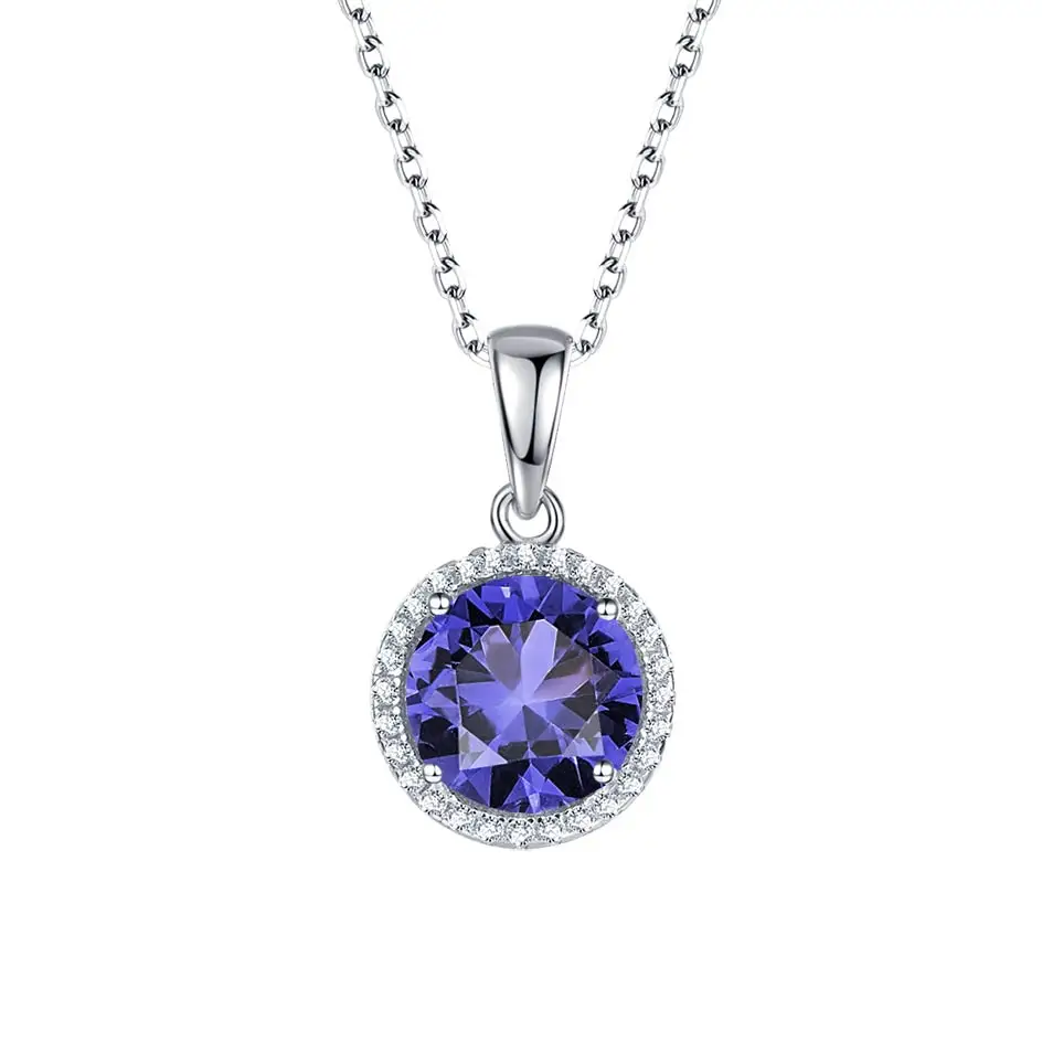Tanzanite Куололит зултанит драгоценный камень кулон для женщин Твердые 925 пробы серебряный цвет изменить ожерелье Diaspore драгоценный камень хорошее ювелирное изделие - Цвет камня: Tanzanite