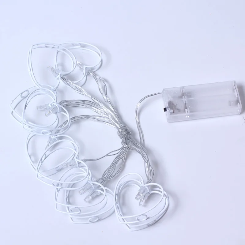 Wrought Iron Heart Love String Lights Battery Operated LED Garland Fairy New Year Christmas Home Decorations 2022 | Дом и сад