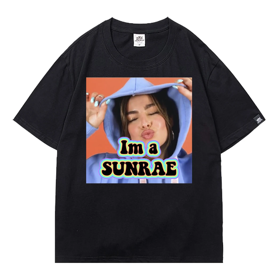 

Cool Addison Rae Letter Print Oversized T-shirt Men Boys Loose Short Sleeve Streetwear Tops Mens 2021 Summer Hipster T-shirt