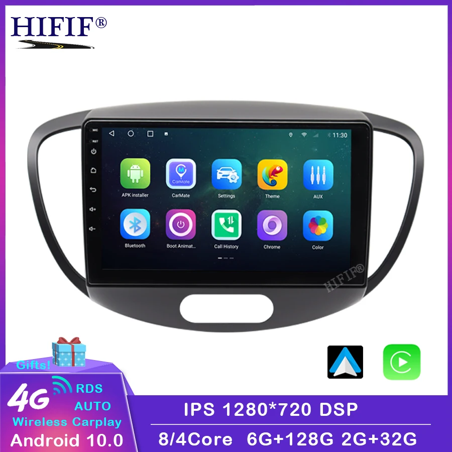 Автомагнитола для Hyundai I10 2008 2009 2010 2011 2012 2din радио Авторадио Carplay навигация GPS