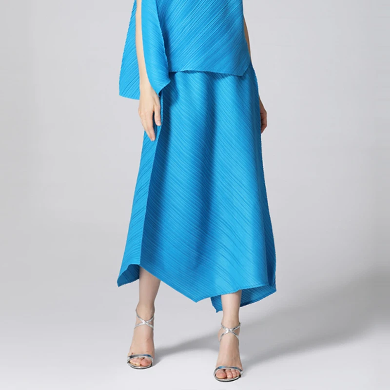 Летняя Женская Асимметричная юбка miяка модная средней длины большого размера |