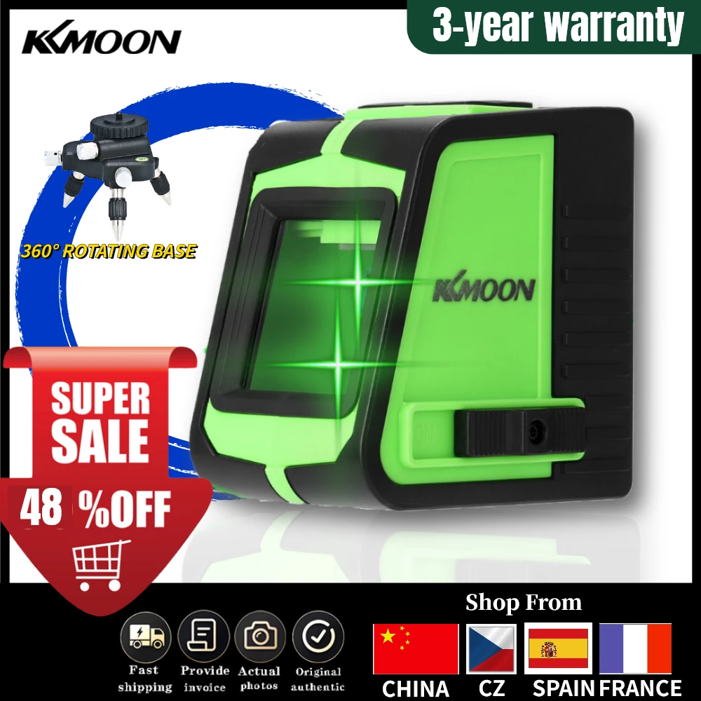 laser level Green 2 lines self-leveling Leveler Vertical Horizontal Cross beam line Self-Leveling Powerful Laser | Инструменты