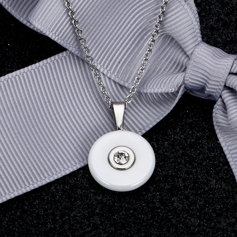 Простое Элегантное керамическое ожерелье с белым кулоном для женщин ширина 6 мм