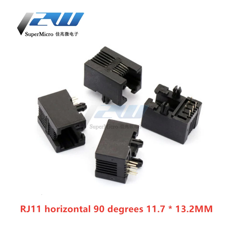 Розетка для телефона RJ11 95001-6P6C 20 шт./лот розетка 6P6C RJ12 90 градусов 180 6 ядер