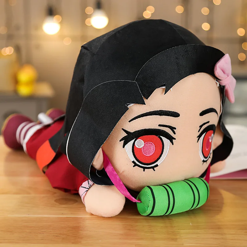 

Japanese anime 40CM Demon Slayer Kamado Tanjirou Kamado Nezuko Agatsuma Zenitsu Down and down doll Children's birthday gift