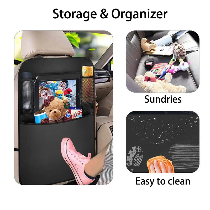 

Car Seat Back Organizer For Kids Kick Mats Multifunctional Car Back Seat Storage Bag Waterproof Oxford Cloth Tablet Ipad Bag