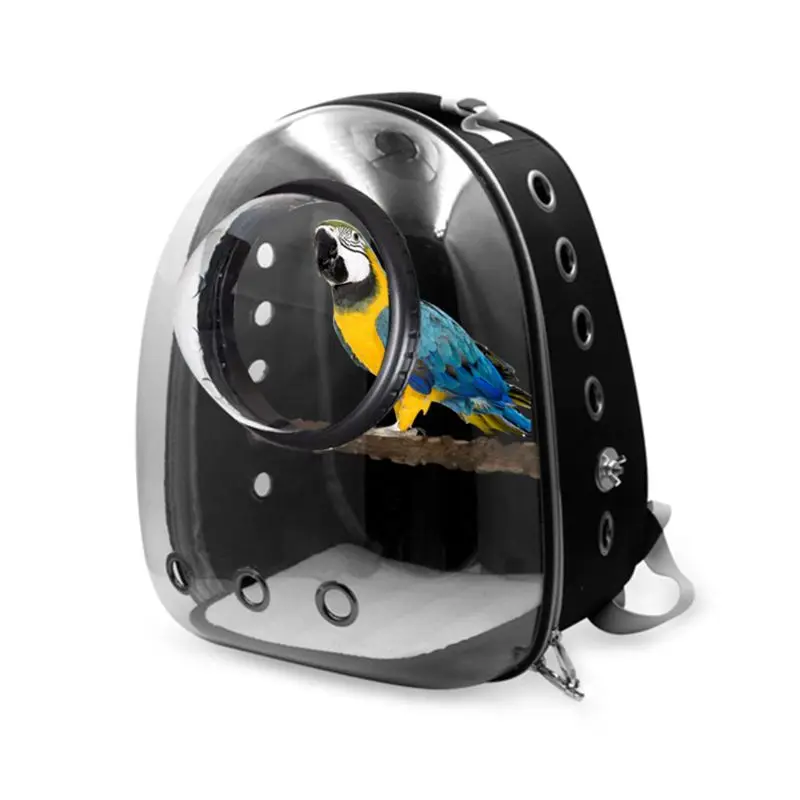 

Fashion Portable Parrot Carrier Backpack Travel Cage Birds Breathable Transparent Space Capsule Newest