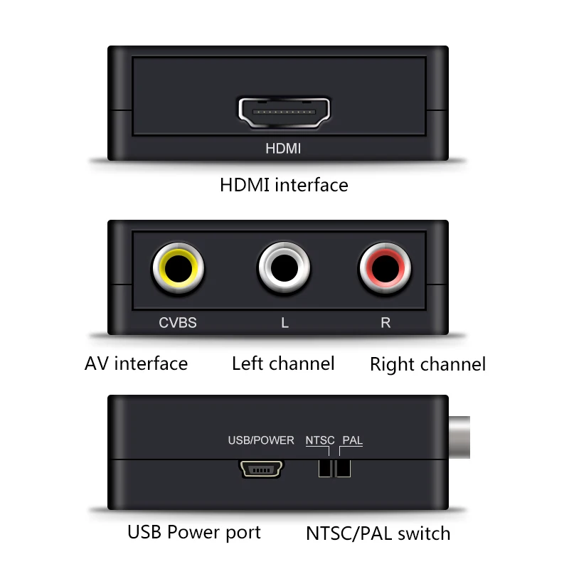 Hdmi к Rca HDMI К AV скейлер адаптер HD видео конвертер коробка 1080P HDMI2AV Поддержка NTSC
