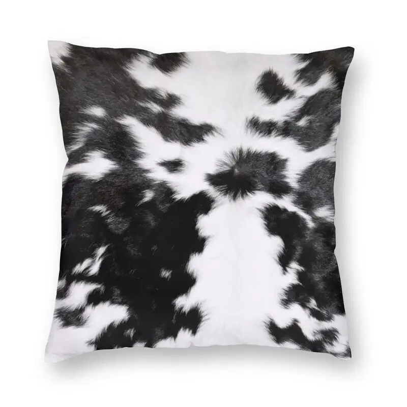 

Soft Cowhide Leather Texture Throw Pillow Case Home Decorative Custom Square Animal Hide Cushion Cover Pillowcover For Sofa