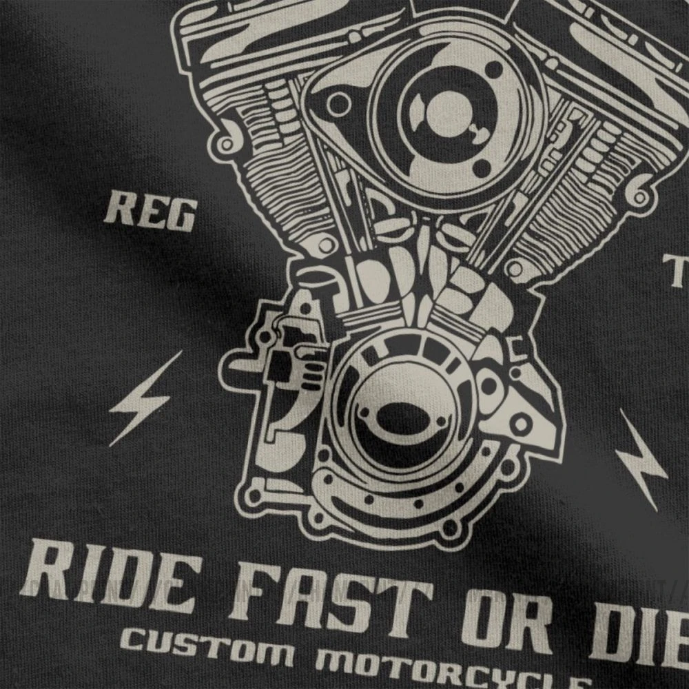 Мужские футболки с байкерским Мотором для езды на мотоцикле Забавные коротким
