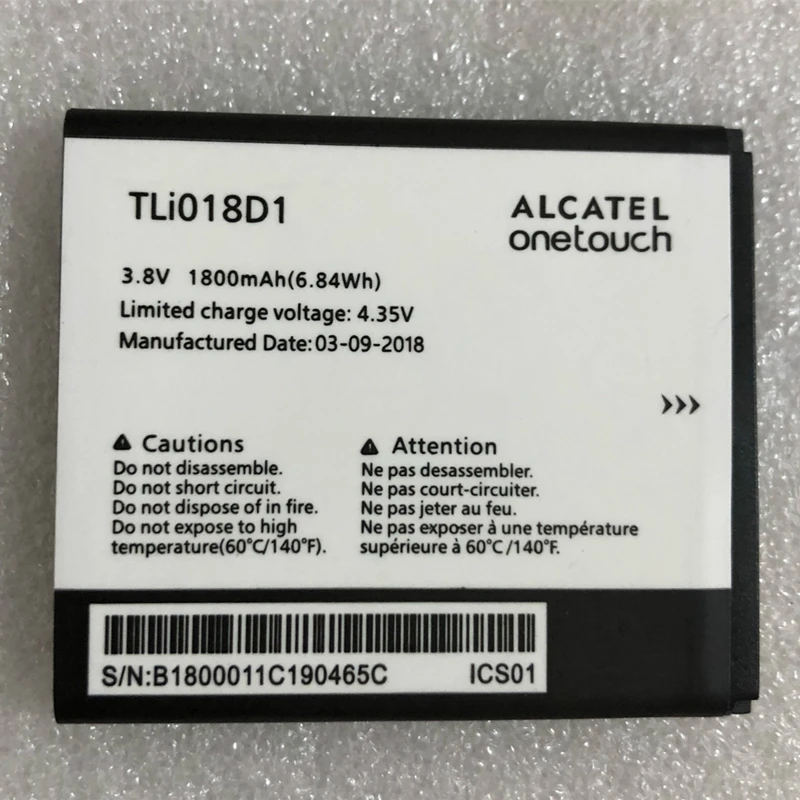 

Оригинальный аккумулятор 1800 мАч Tli018D1 для Alcatel One Touch D5 Dual 5038x OT5038X Pop 3 5015D OT 5016 Pop 3(5) 5051A 5015D