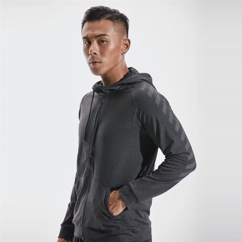 

HOWE AO New Winter Autumn Hoodies Sport Shirt Men Hat Zipper Running Jackets Fitness Gym Sports Clothing Sport Top