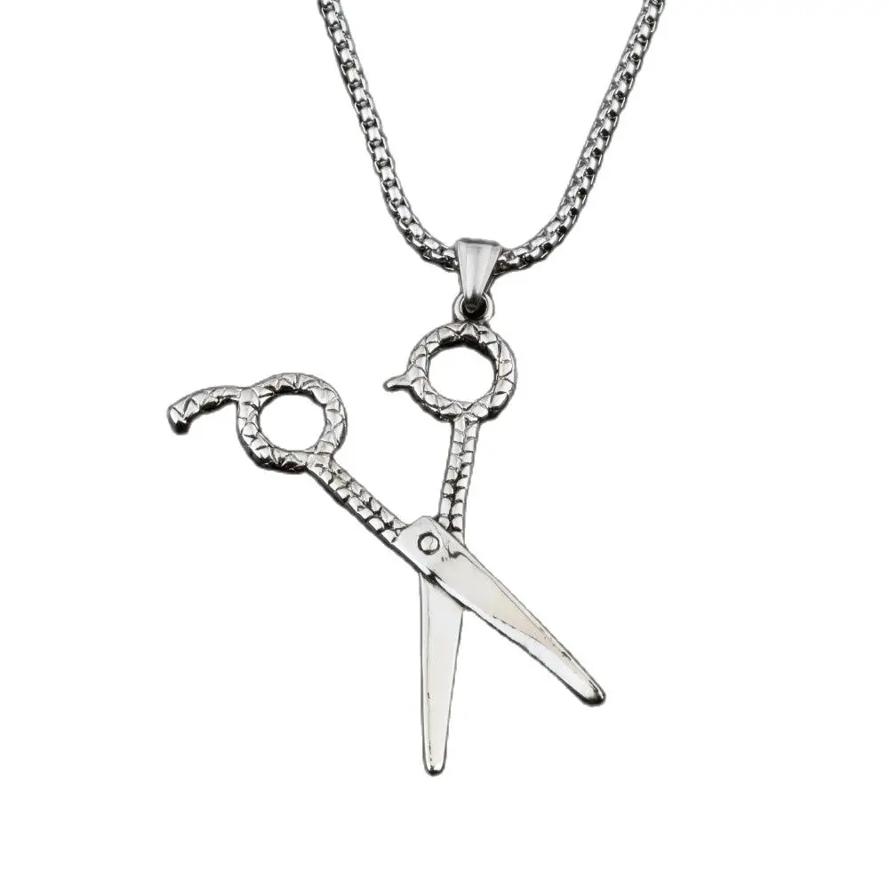 

2019 New Arrival men's hip hop necklace chokers necklace punk style stainless steel antique scissors pendant necklace,CAGF0004