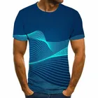 Футболка мужская оверсайз с коротким рукавом, модная Повседневная рубашка с 3D круглым вырезом, пуловер, уличная одежда, лето 2021