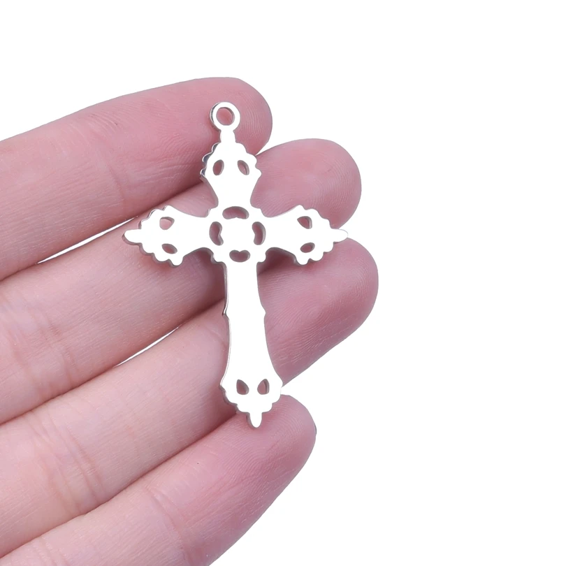 

10pcs Stainless Steel Charms For Jewelry Making Supplies Cross Jesus Pendant Charm Christ Accessories Handmade Necklace Earrings
