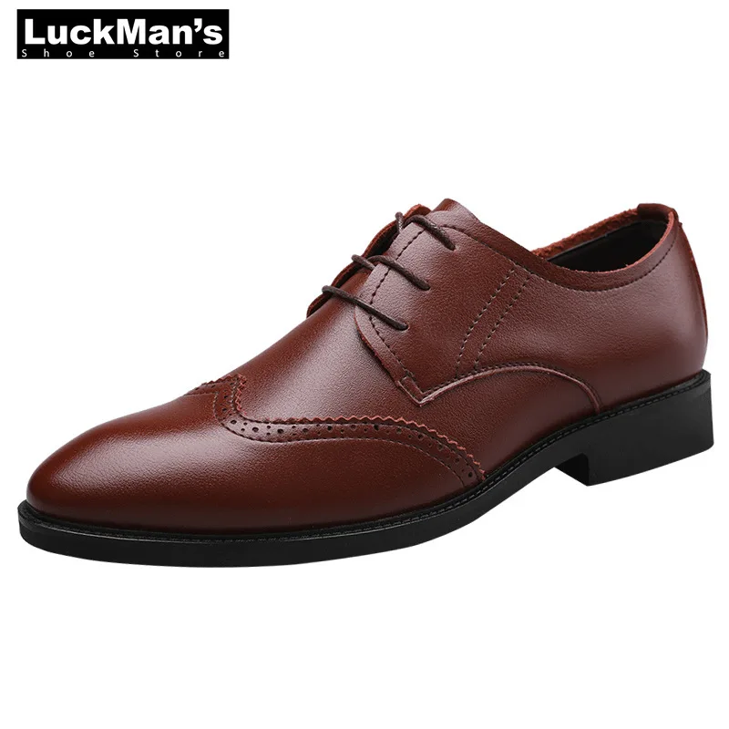LuckMan/мужские деловые кожаные модельные офисные туфли Удобные мужские в