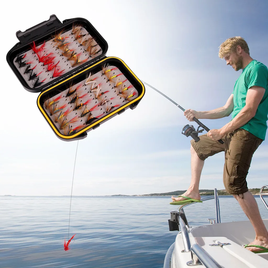 40 шт. рыболовная приманка с крючком для ловли нахлыстом|Рыболовные крючки| |