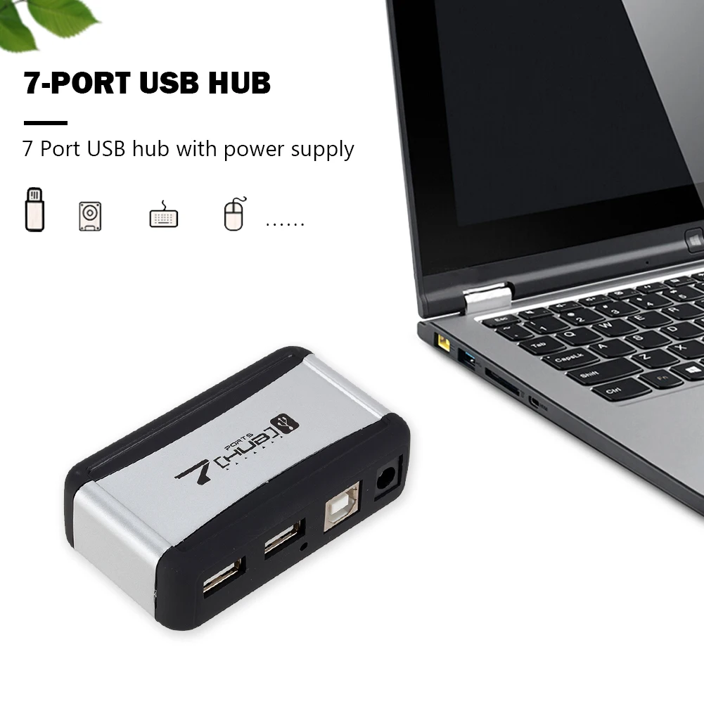 Разветвитель для ноутбука с 7 вертикальными портами usb-хаб USB 2 0 480 Мбит/с |
