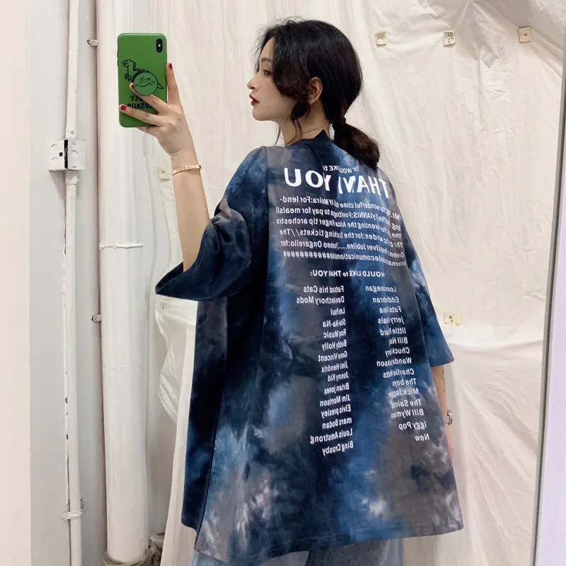 

Футболка мужская оверсайз в японском стиле, свободная уличная одежда с надписью, Модные Цветные топы в стиле K-POP, летняя