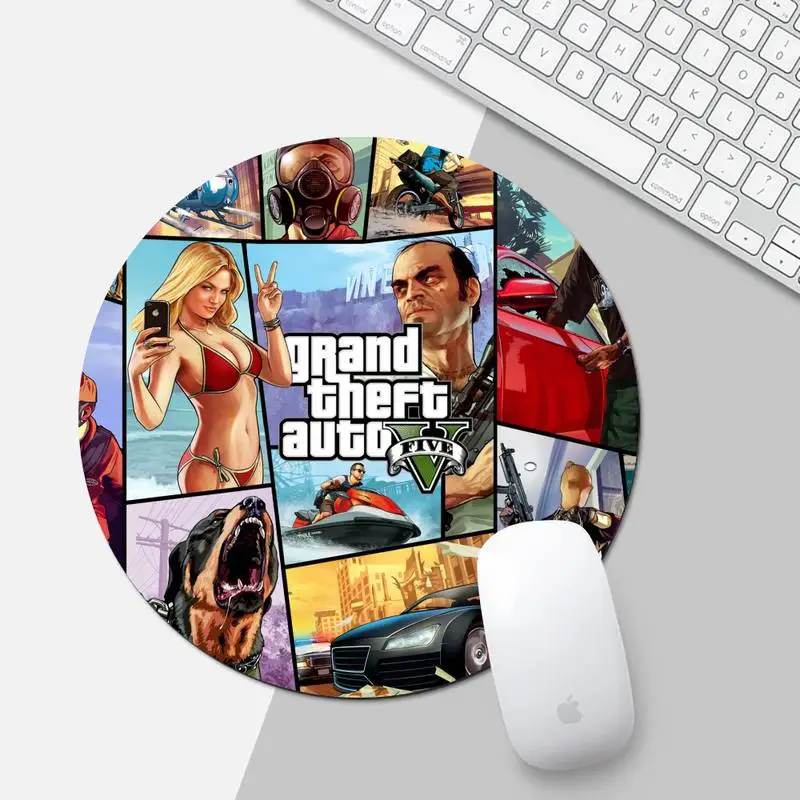 

GTA Unique Desktop Pad Game Mousepad Round Non-slip Cushion
