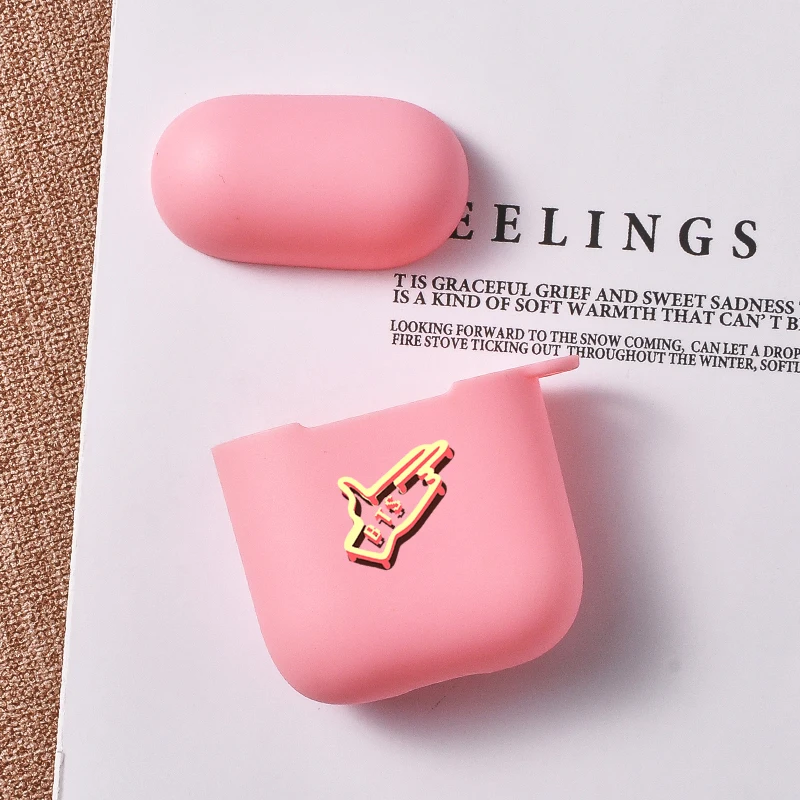 Чехол-накладка для Air Pods 12 мягкий розовый силиконовый чехол с изображением