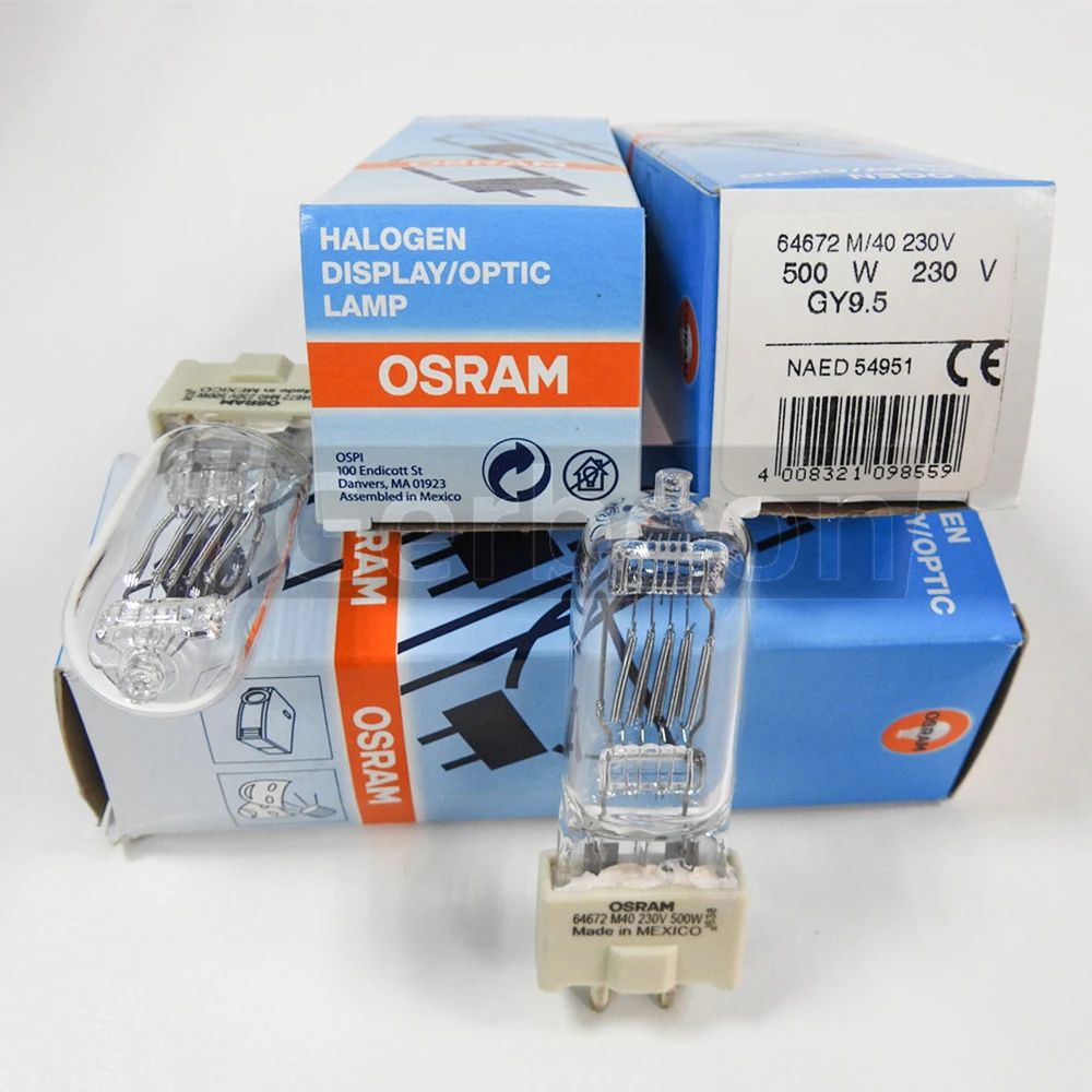 64672 M/40 230V 500W GY9.5 NAED 54951 Halogen Display/Optic Lamp Advertising Stage Photography