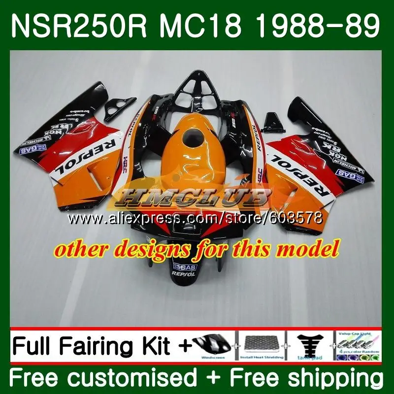 Набор для обтекателя HONDA NSR 250 R MC18 PGM2 250R NS250 NSR250R 1989 Repsol NEW 100CL.59 MC16 NSR250 RR NSR250RR 88
