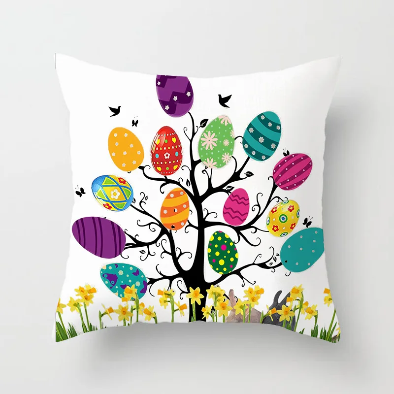 

Easter Bunny Egg Pattern Pillow Case Sofa Bedroom Decorative Pillowcase for Living Room Home Decoration Cushion Cover TXTB1