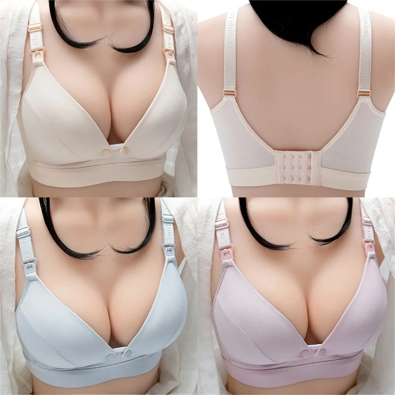 Большой размер бюстгальтер для кормящих мам беременных женщин хлопок передняя