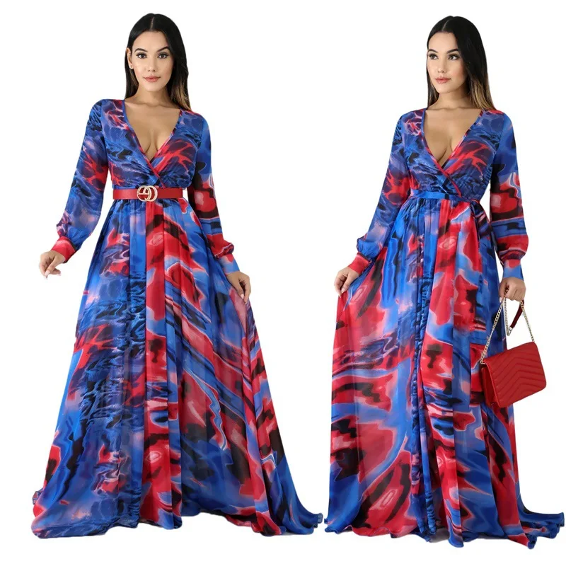 

2021 European and American Printed Dress