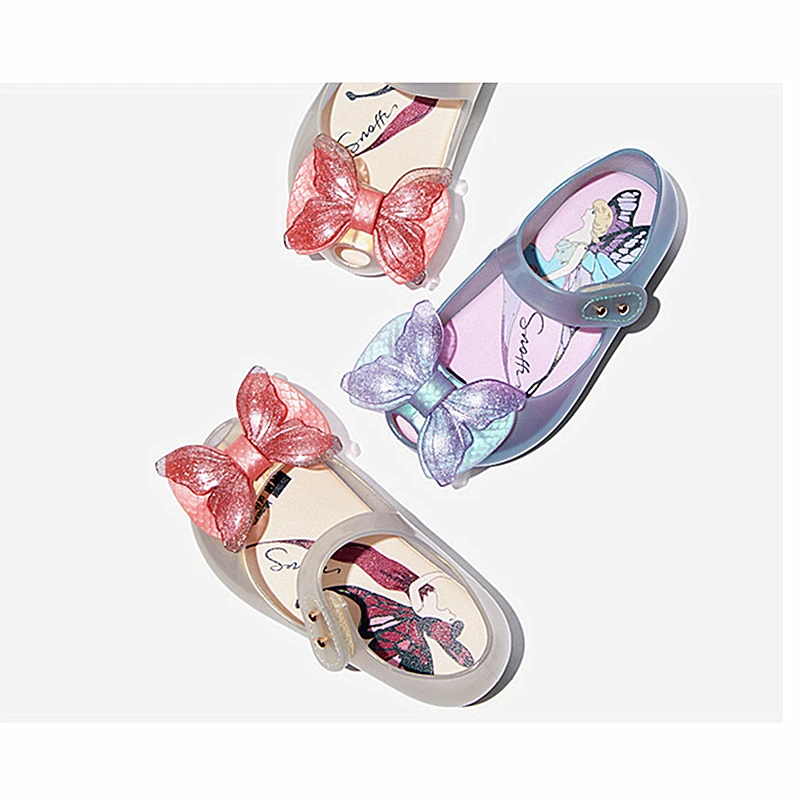 

Museum Series Butterfly Muse Girl Jelly Shoes Mermaid Bow Fairy Tale Little Kids Casual Shoes Children's Princess Baby Shoes 6T
