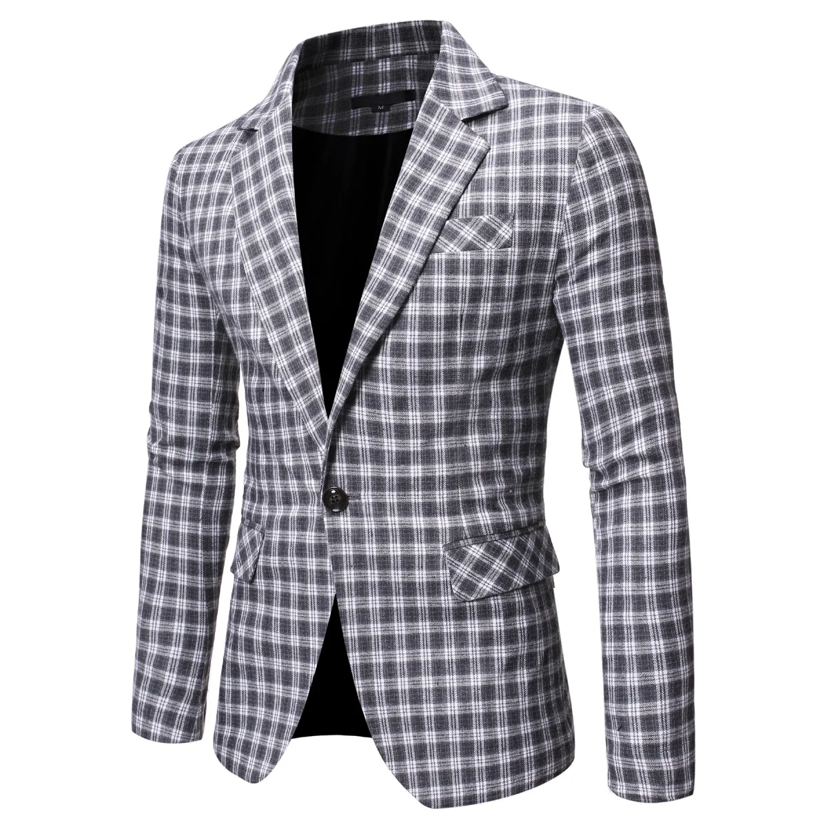 

Autumn men's slim checkered suit men's European and American style gentleman's suit jacket men's checkered suit