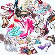 28pcs cute Luxury shoes stickers  Waterproof Sticker For Luggage Car Guaitar Skateboard Phone Laptop Bicycle Stickers