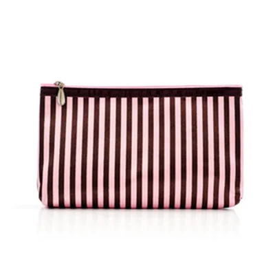 pink stripe PURDORED 1 шт. косметичка в горошек с зеркальным узором в полоску, женская косметичка, косметичка для мытья, сумка для туалетных принадлежностей, дорожный органайзер, чехол kosmetyczka - Цвет: pink stripe