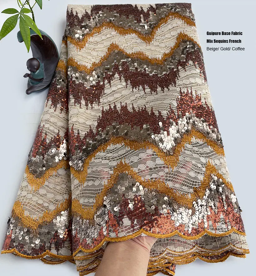 5 ярдов шнур вышитые гипюр смесь блестки французская Кружевная Сетка Тюлевая
