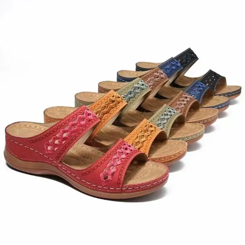 

Akexiya 2021 Women Sandals Fashion Wedges Shoes For Women Slippers Summer Shoes With Heels Flip Flops Women Beach Casual Shoes