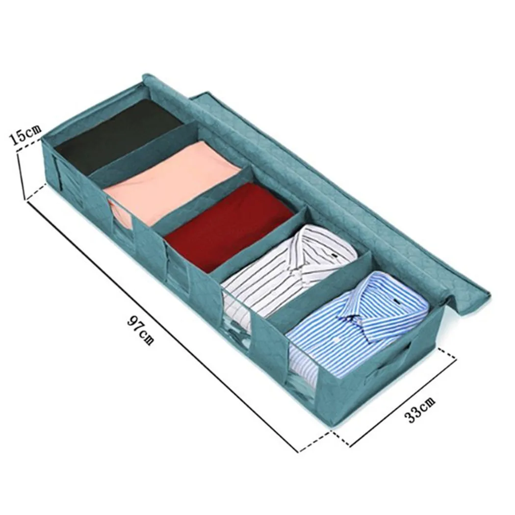 

Large Capacity Under Bed Storage Bag Portable Folding Quilt Blanket Clothes Storage Container Box For Home Space Saver Organizer
