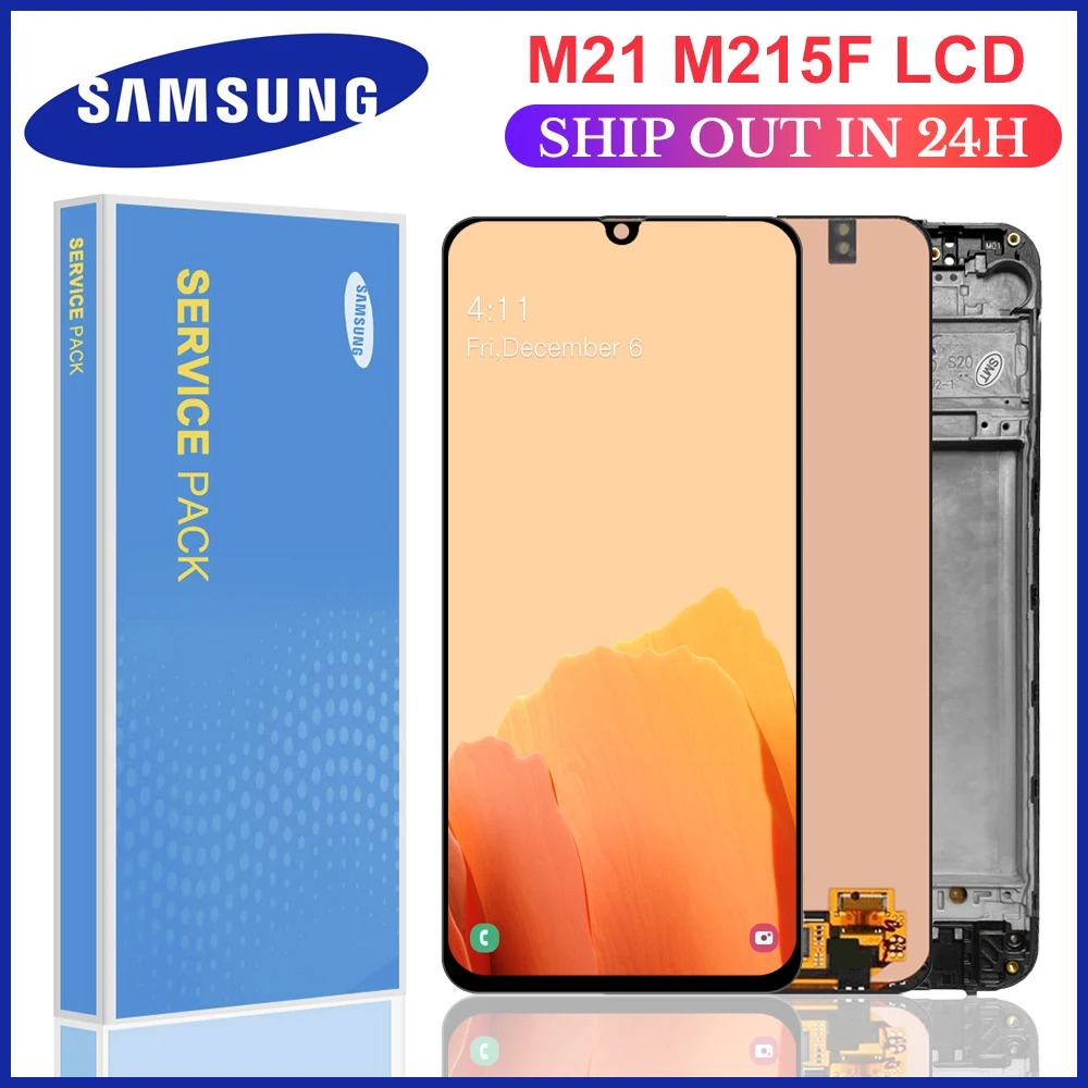 

Оригинальный ЖК-дисплей для Samsung M21 M215F дисплей сенсорный экран дигитайзер с рамкой в сборе для Samsung M215F M215F/DS ЖК-дисплей