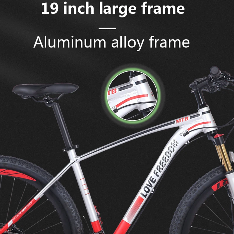 LOVE FREEDOM 19 дюймов Большая рама горный велосипед 21 скоростной алюминиевый сплав