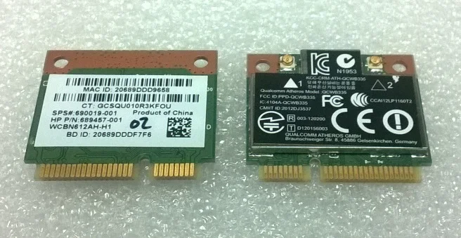 Для Atheros QCWB335 AR9565 half Mini PCI E Wifi для Bluetooth 4 0 Беспроводная карта HP 655 CQ58 ENVY 6 M4 M6 DV7 690019