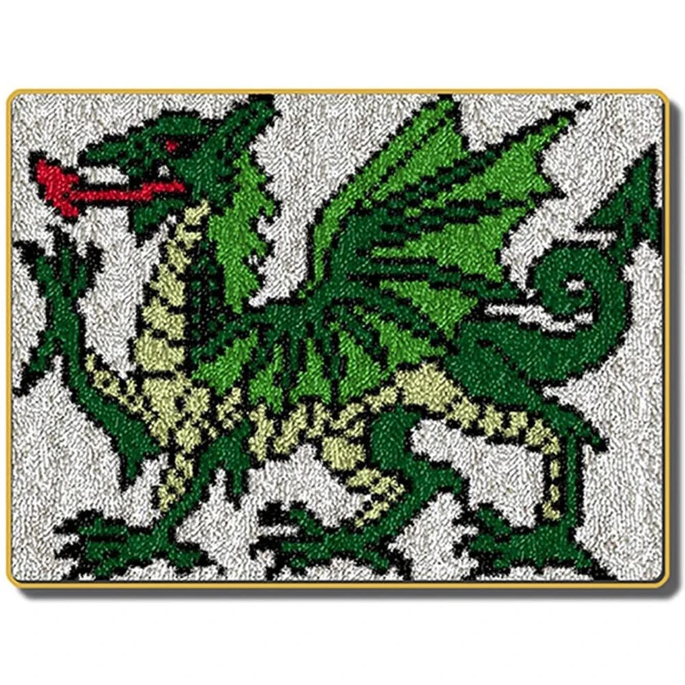 

Carpet embroidery do it yourself Latch hook rug kits with Pre-Printed Pattern Foamiran for needlework Home decoration Dragon