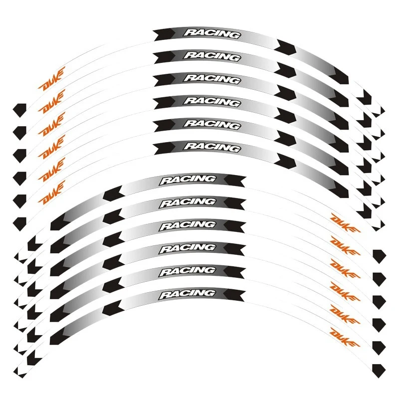 12 шт./компл. подходит колеса мотоцикла Стикеры полосой Светоотражающие Обода для