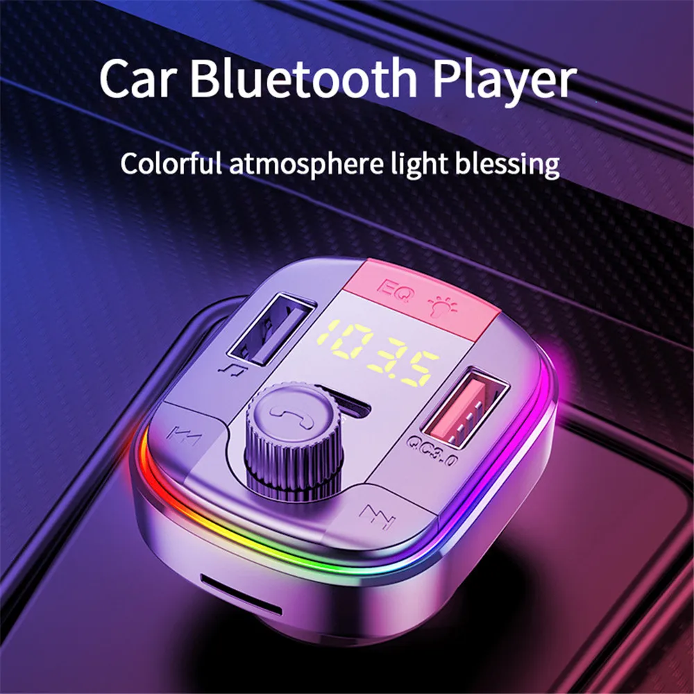 Fm-передатчик Bluetooth 5 0 адаптер красочный автомобиль Mp3 плеер Громкая связь с 2
