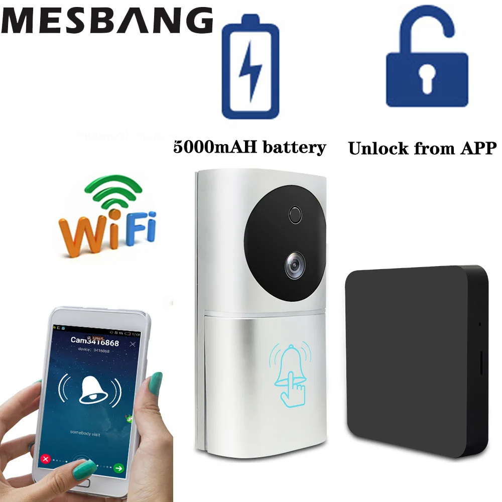 Беспроводной дверной звонок беспроводной аккумулятор кольцо для камеры