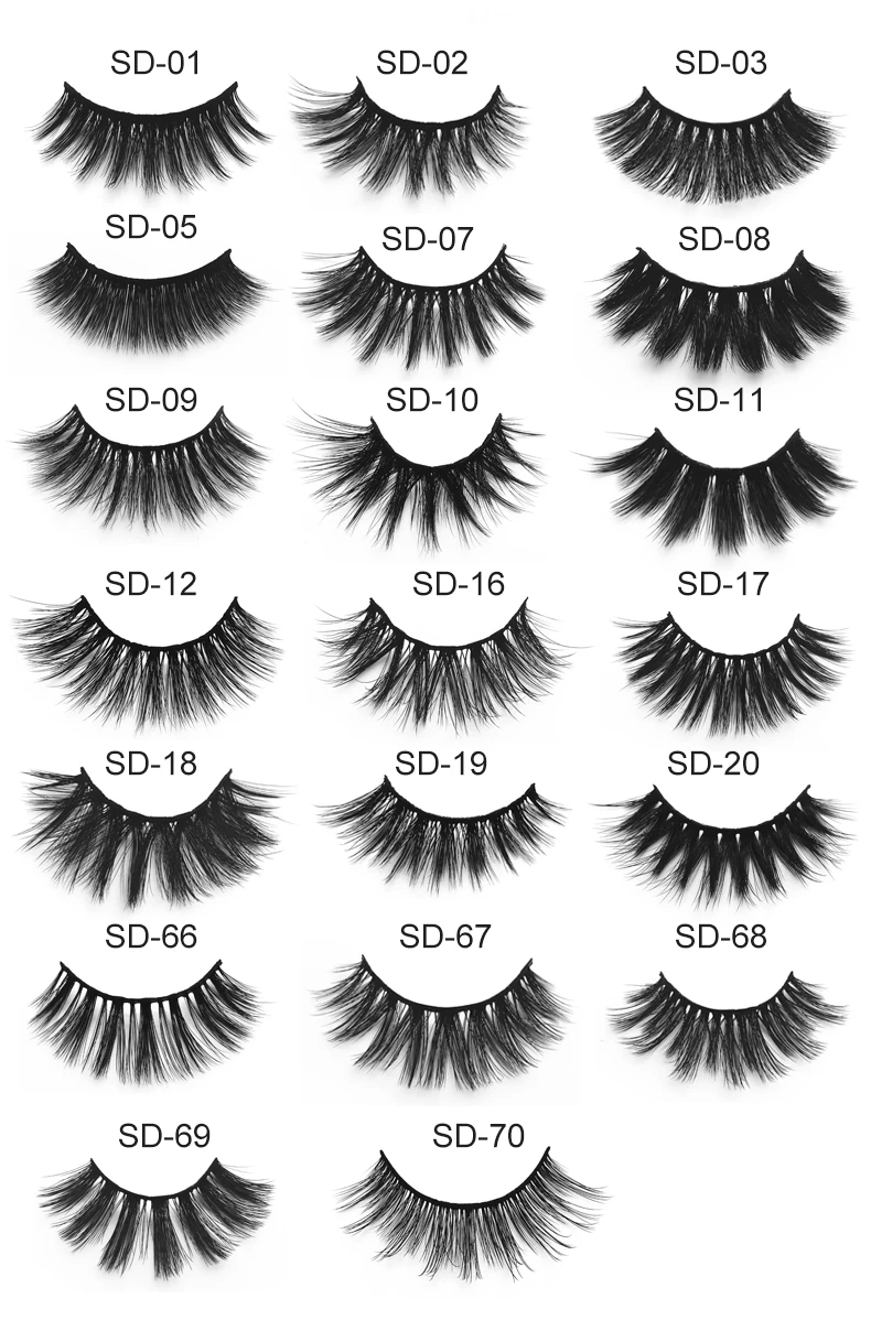 

Hot sale Flash Girl SD series 20 styles False eyelashes long and thick Full strip eyelashes for eye makeup