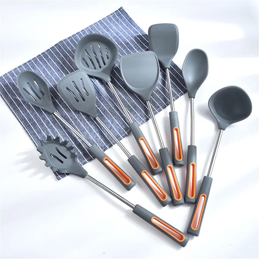 

8pcs/set Silicone Cooking Tools Set Spatula Shovel Spoon Slotted Spoon Ladle Pasta Server Kitchenware Kitchen Cooking Utensils