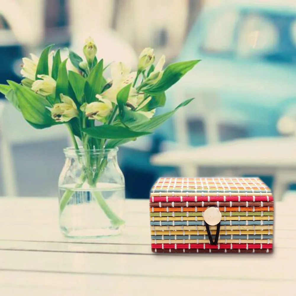 Деревянная шкатулка для ювелирных изделий из бамбука держатель хранения колец