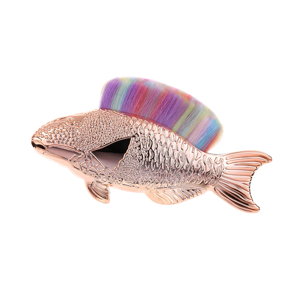 style 2 FLD fin, большая кисть, уникальный дизайн, форма рыбы, макияж, кисть для основы, Кисть для макияжа, круглая, макияж для жидкой косметики, высокое качество - Handle Color: style 2