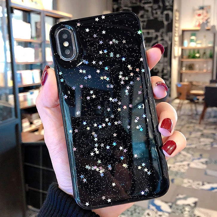 Black Star Любовь, сердце, звезды, мягкий силиконовый чехол для iPhone 11 Pro Max XR XS X, чехол для телефона из ТПУ, чехол s для iPhone 5 5S SE 6 6S 7 8 Plus 7Plus - Цвет: Black Star