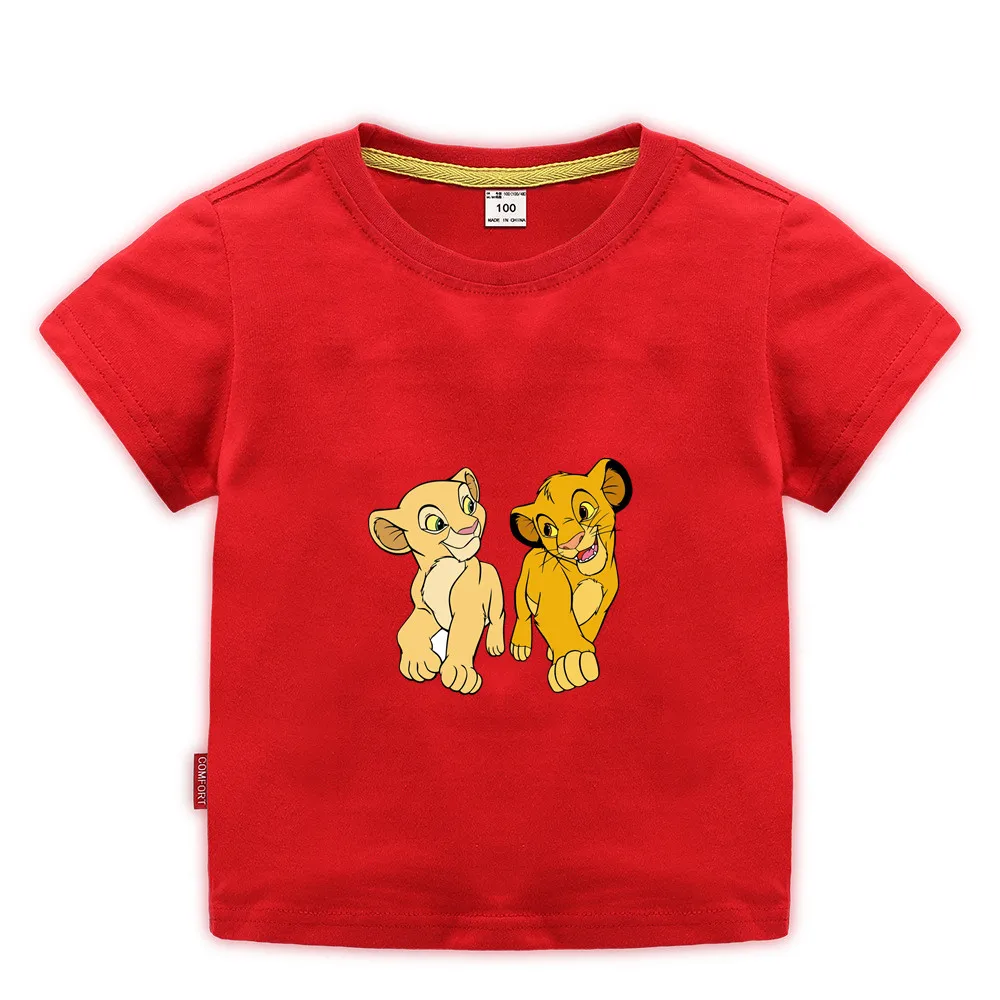 Летняя одежда для подростков мальчиков с рисунком из мультфильма Король Лев и